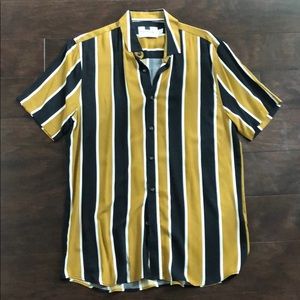 Navy and yellow topman shirt